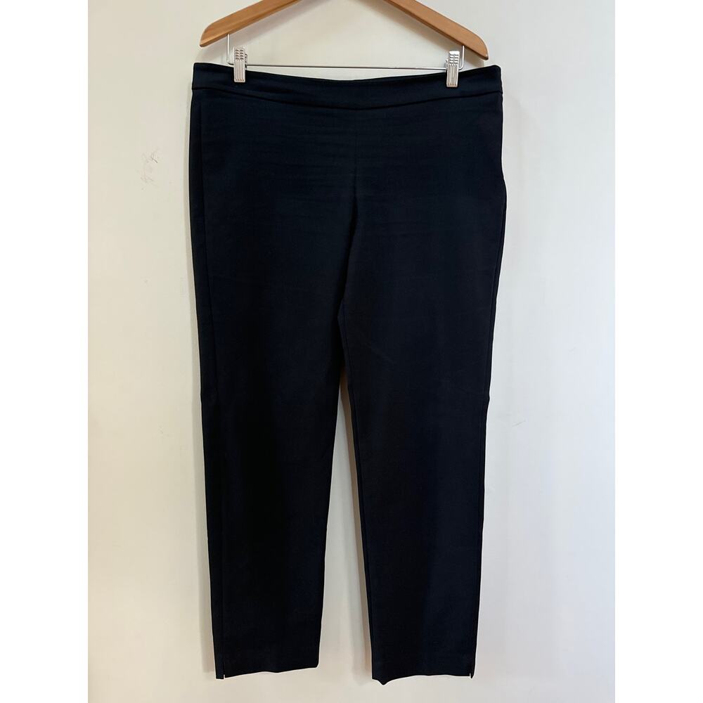 QL2  Quelledue Womens Black Dress Office Pants Side Zipper Straight Leg EUR 52
